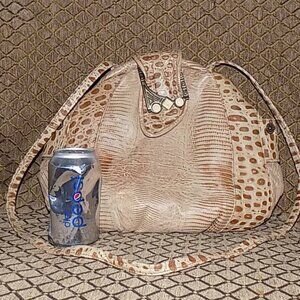 Vintage Reem Alligator or croc and giraffe embossed leather bag made in USA